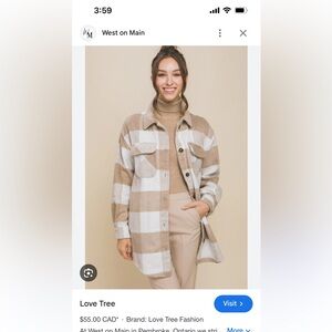 Love Tree Shacket (size L) NWT